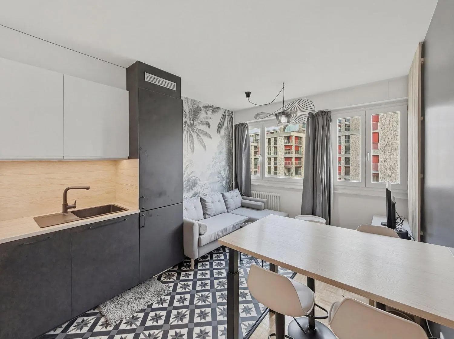 Charmant appartement 2 pièces avec balcon à Genève-Champel - Séjour Charmant appartement 2 pièces avec balcon à Genève-Champel - Séjour