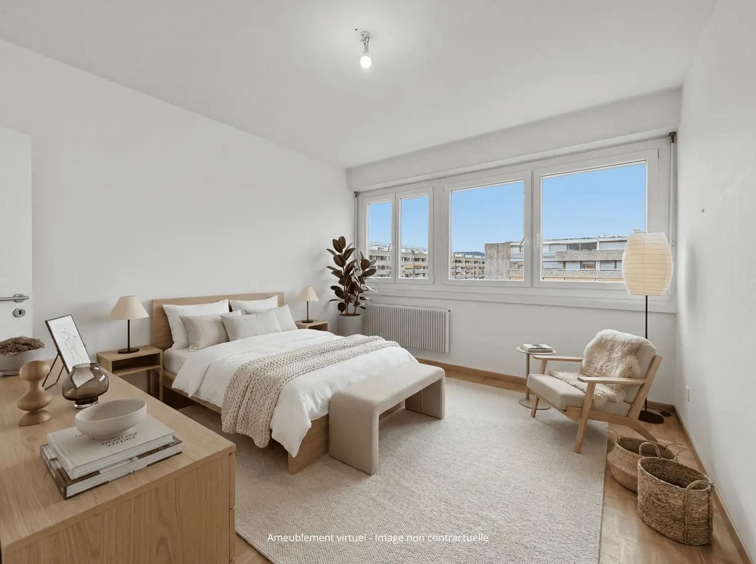 Bright 4-Room Apartment with balcony and lovely view - Petit-Saconnex - Bedroom Bright 4-Room Apartment with balcony and lovely view - Petit-Saconnex - Bedroom